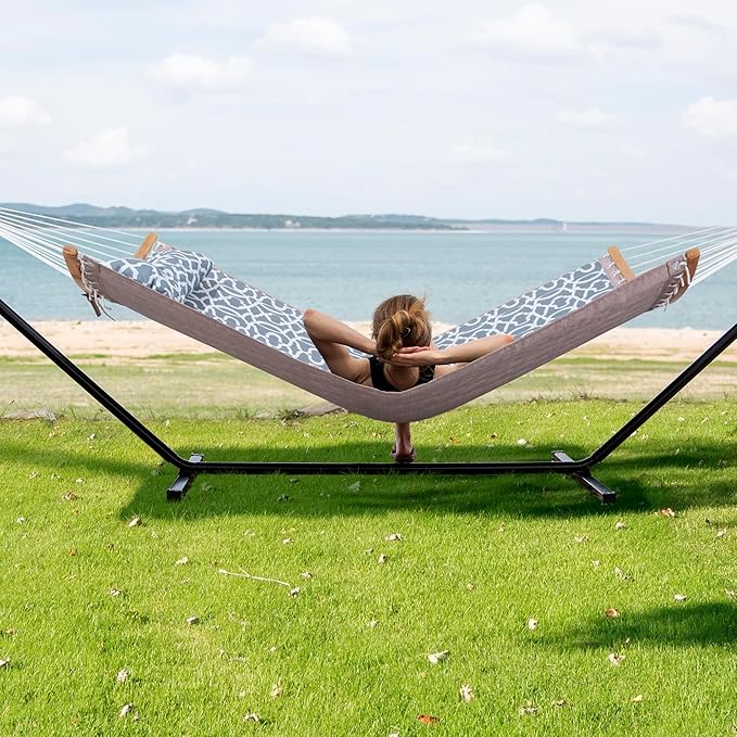 SUNCREAT Hammocks for Outside with Stand, Freestanding Hammock with Frame, 45...