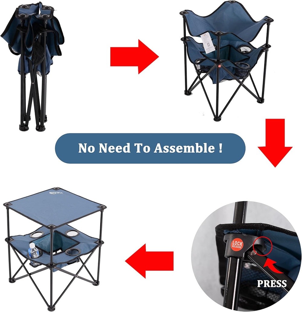 Folding Camping Table, Portable Outdoor Picnic Table, Lightweight Square Camp...