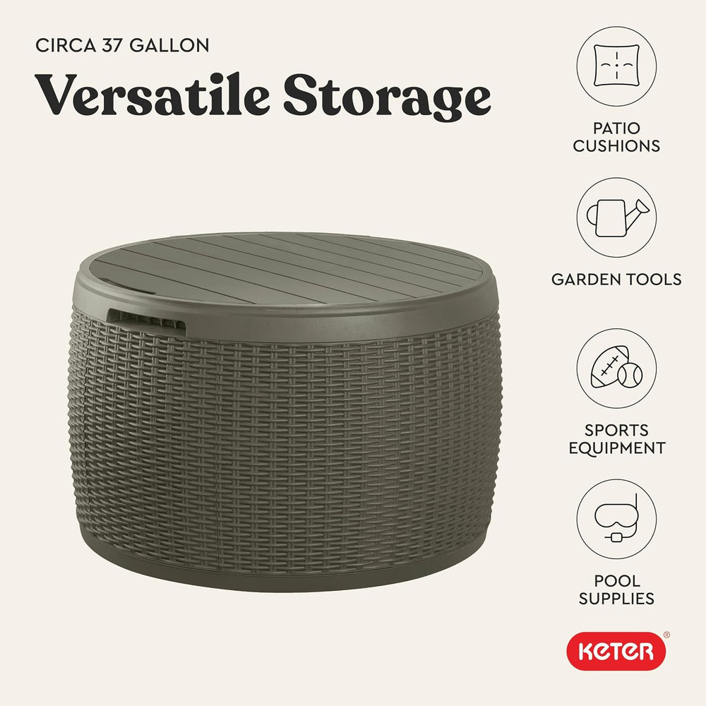 Keter Circa 37 Gallon Resin Deck Box Stool