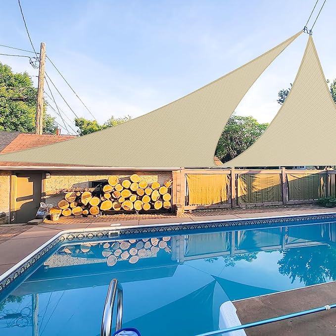 E&K Sunrise 15' x 15' x 15' Sun Shade Sail Triangle Canopy Sh...