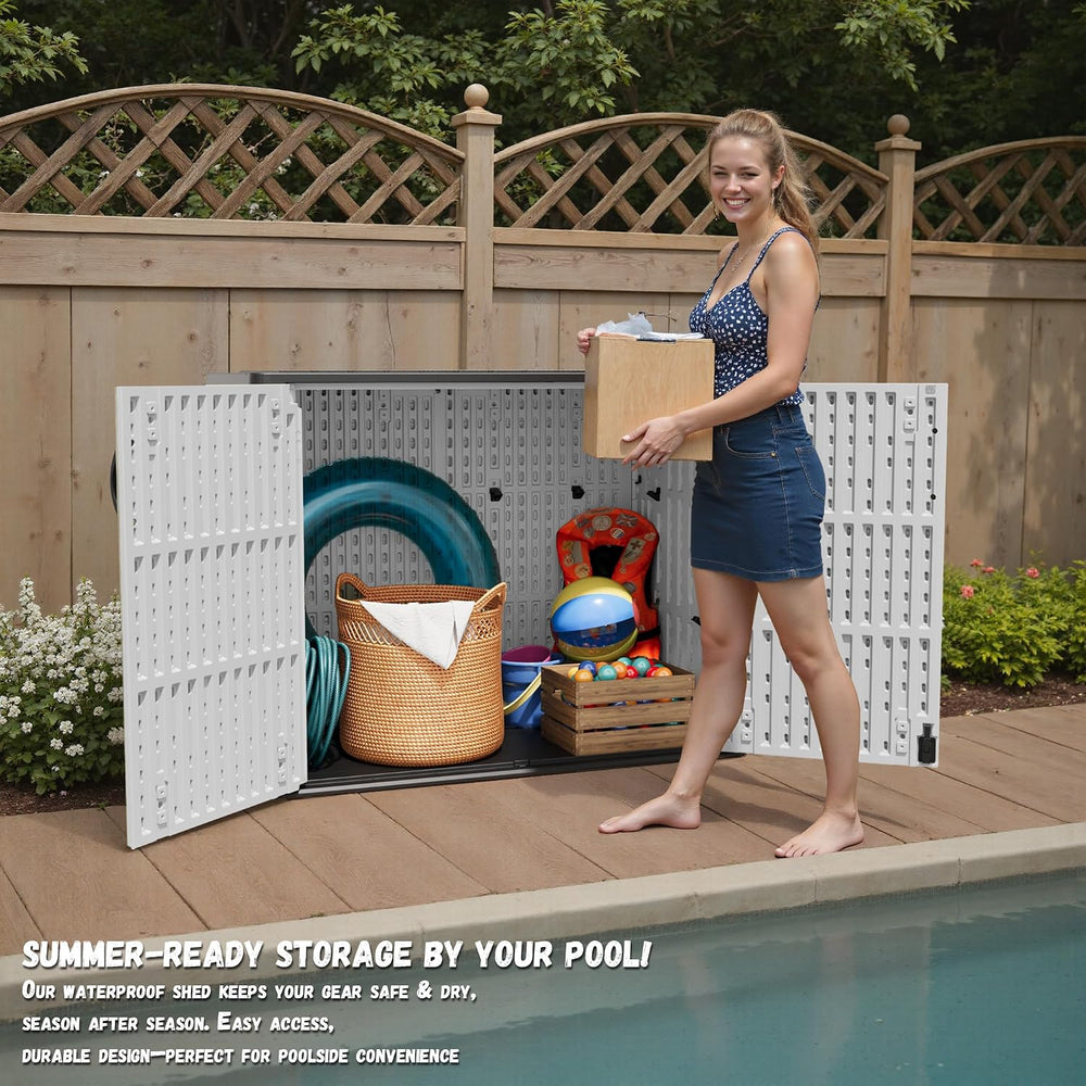 Patiowell 26 Cu.ft Resin Outdoor Storage Cabinet with Lockable Door, White