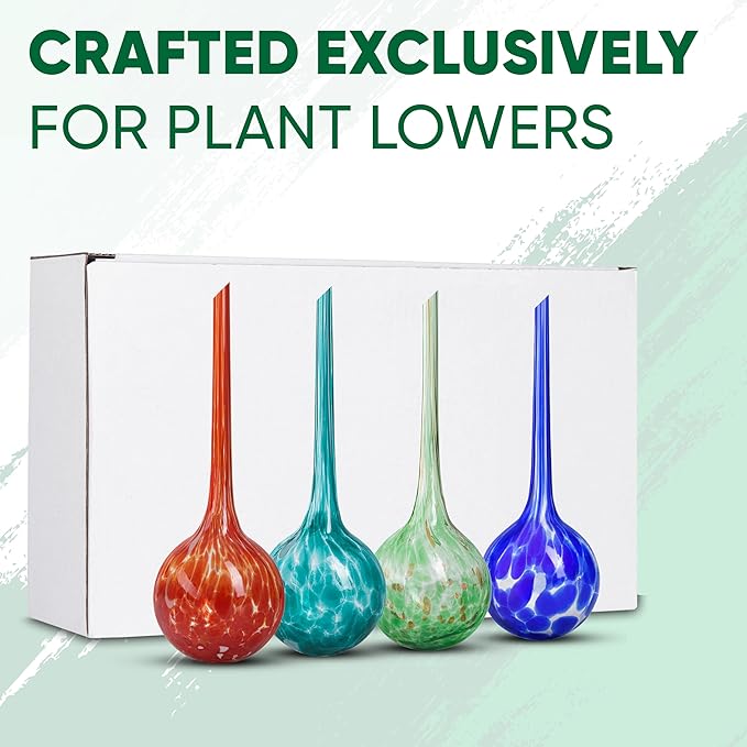 Plant Watering Globes Set of 4 - Large Self Watering Globes for Indoor & ...