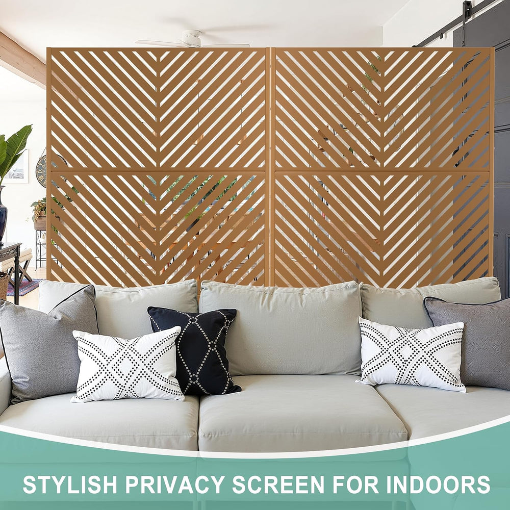 Metal Privacy Screen for Outdoor & Indoor Use, Free Standing Privacy Scre...