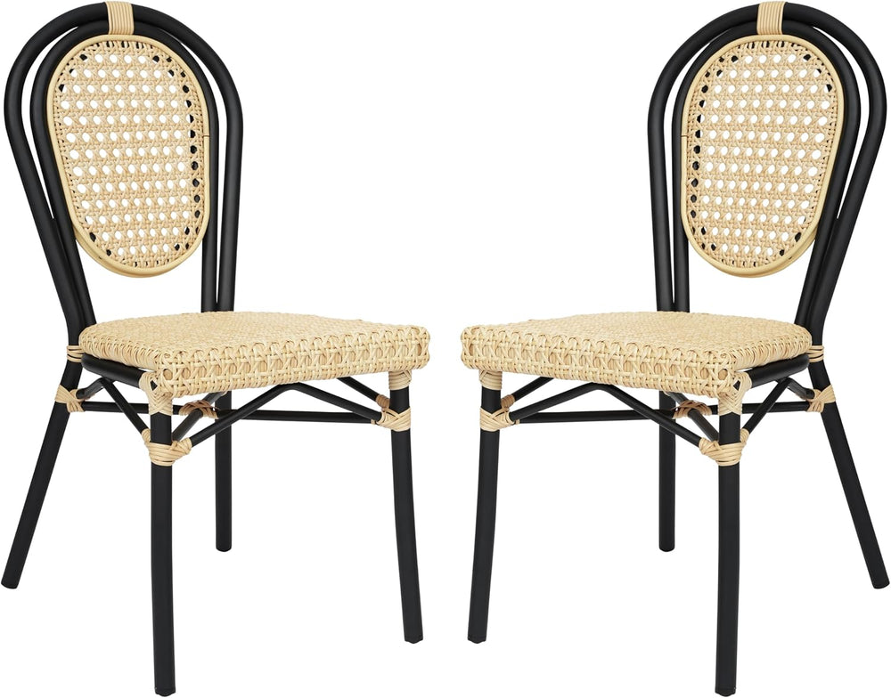 Flash Furniture Aluminum Indoor/Outdoor Stackable Chair, Natural, 2-Pack