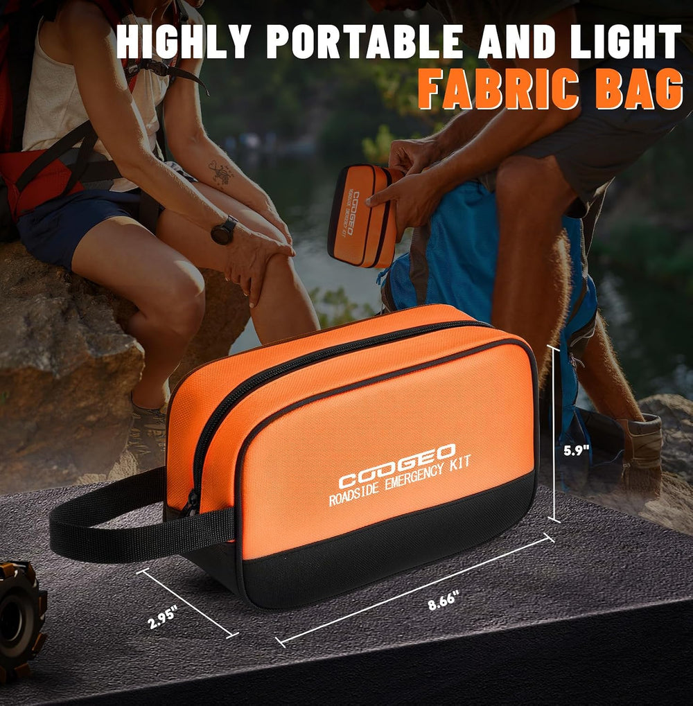 COOGEO Roadside Emergency Car Kit with Jumper Cables, Car Accessories for Men...