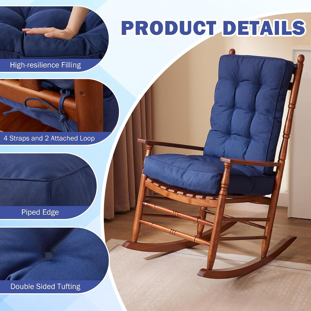 Rocking Chair Cushion, Waterproof and Fade-Resistant Patio Chair Cushions, Tu...