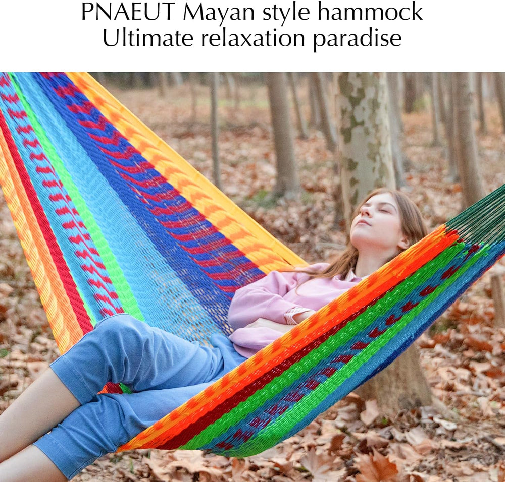 Handwoven Rope Mayan Hammock for Outside, 600 lbs Capacity