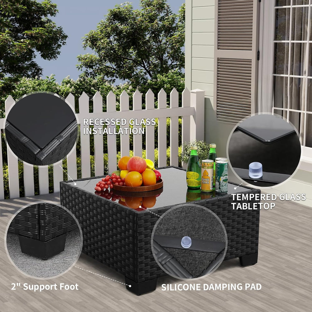 Rattaner Outdoor Furniture Set 3 Pieces Wicker Patio Furniture Outdoor Sectio...