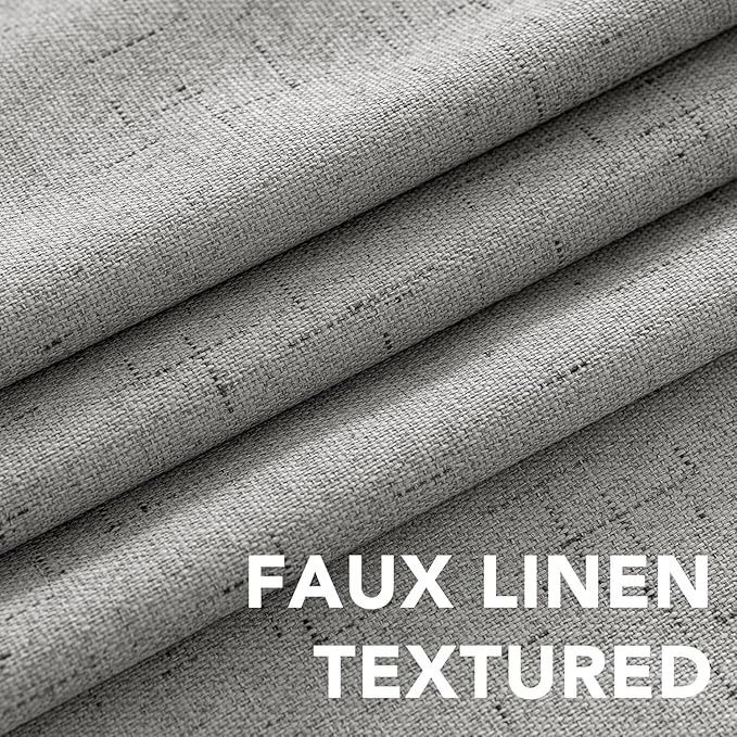 H.VERSAILTEX Linen Curtains 100% Blackout Curtains for Bedroom 102 inch Long ...