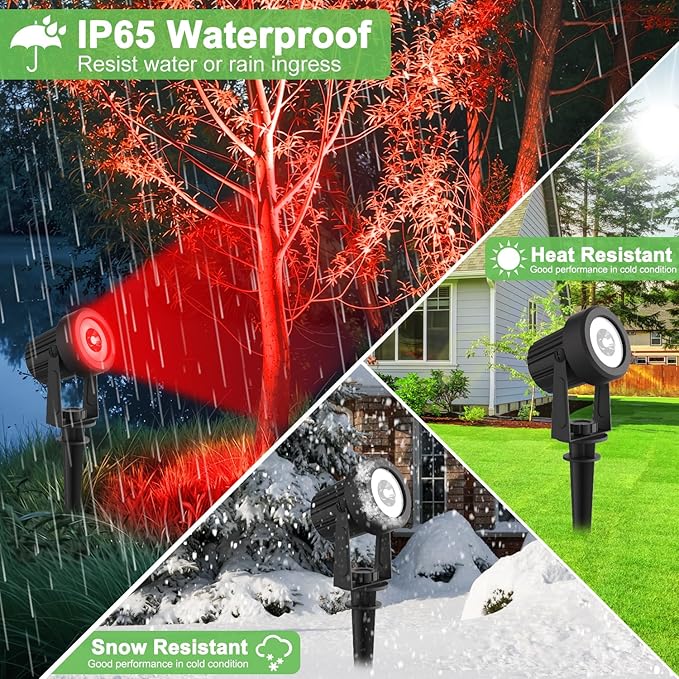 Solar Spotlights Outdoor Waterproof, RGB Landscape Spotlights, Christmas Deco...