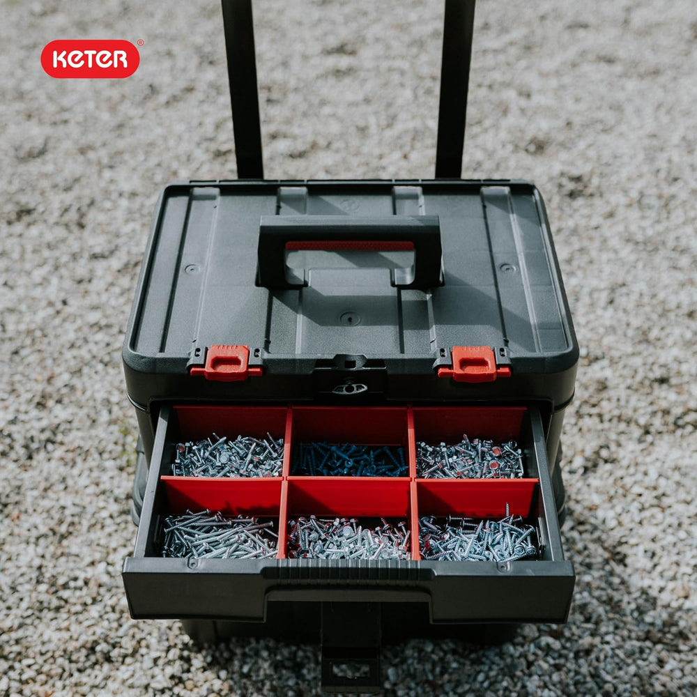 Keter Stack N Rolling Tool Box Modular Storage System 4 Piece