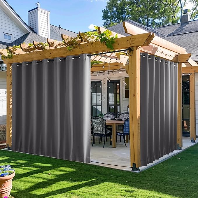 NICETOWN 2 Panels Outdoor Curtains for Patio Waterproof, W100 x L84 Windproof...