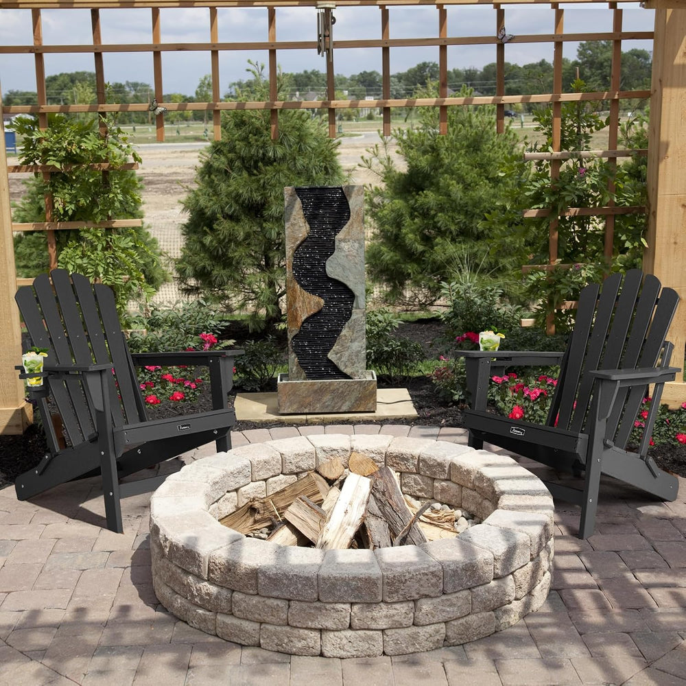 FUNBERRY Oversized Folding Adirondack Chair Set of 2, Fire Pit Chair 400LBS