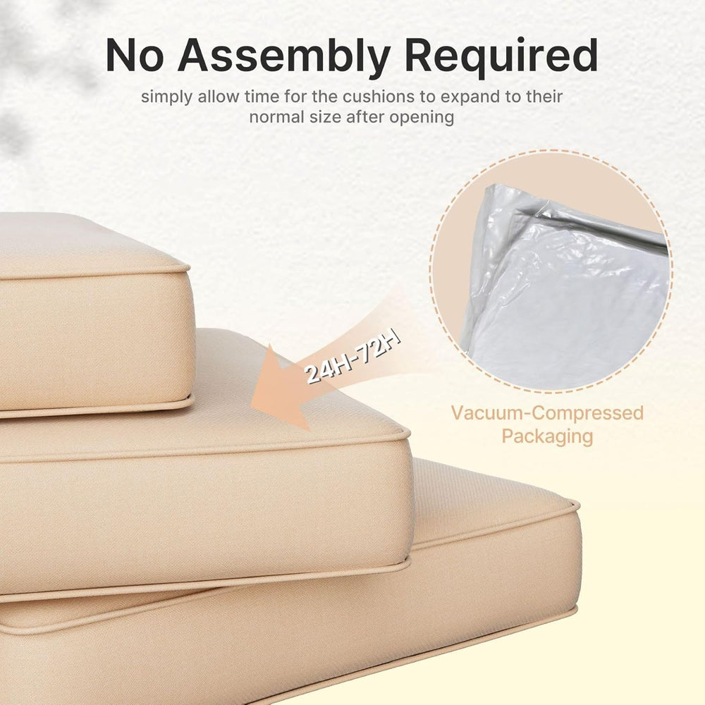 SUNCOZE 14 pcs Outdoor Cushions Replacement for Patio Furniture (Khaki)