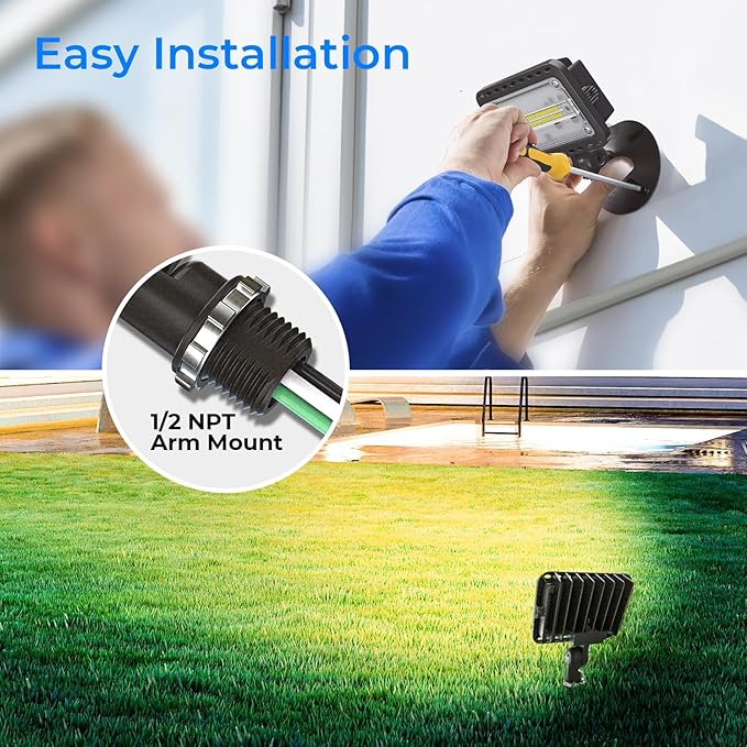 CINOTON 20W LED Flood Lights Outdoor, IP65 Waterproof Exterior Security Wall ...