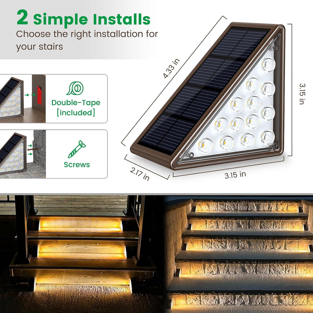 JOFIOS Solar Step Lights for Outside, 12pack Solar Stair Lights Outdoor Water...
