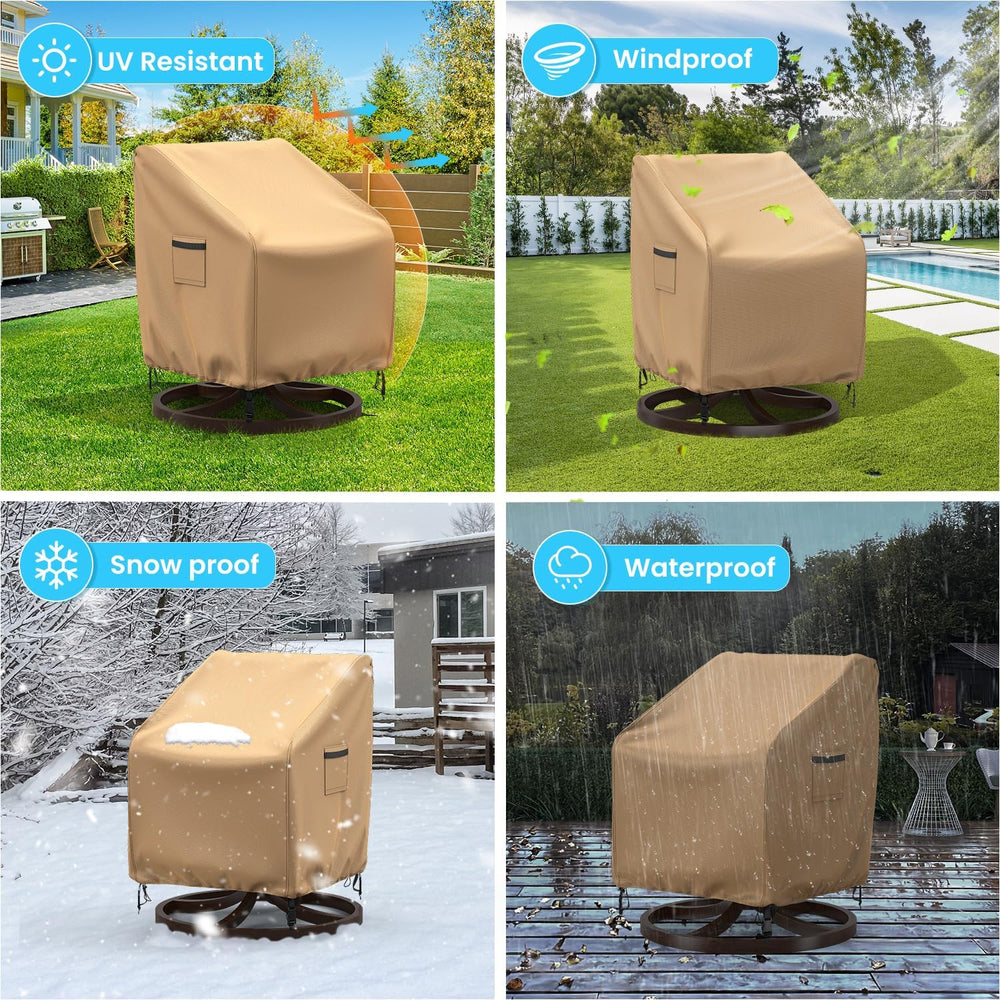 Swivel Patio Chair Covers, 2 Pack Waterproof Outdoor Rocking Chair Covers, La...