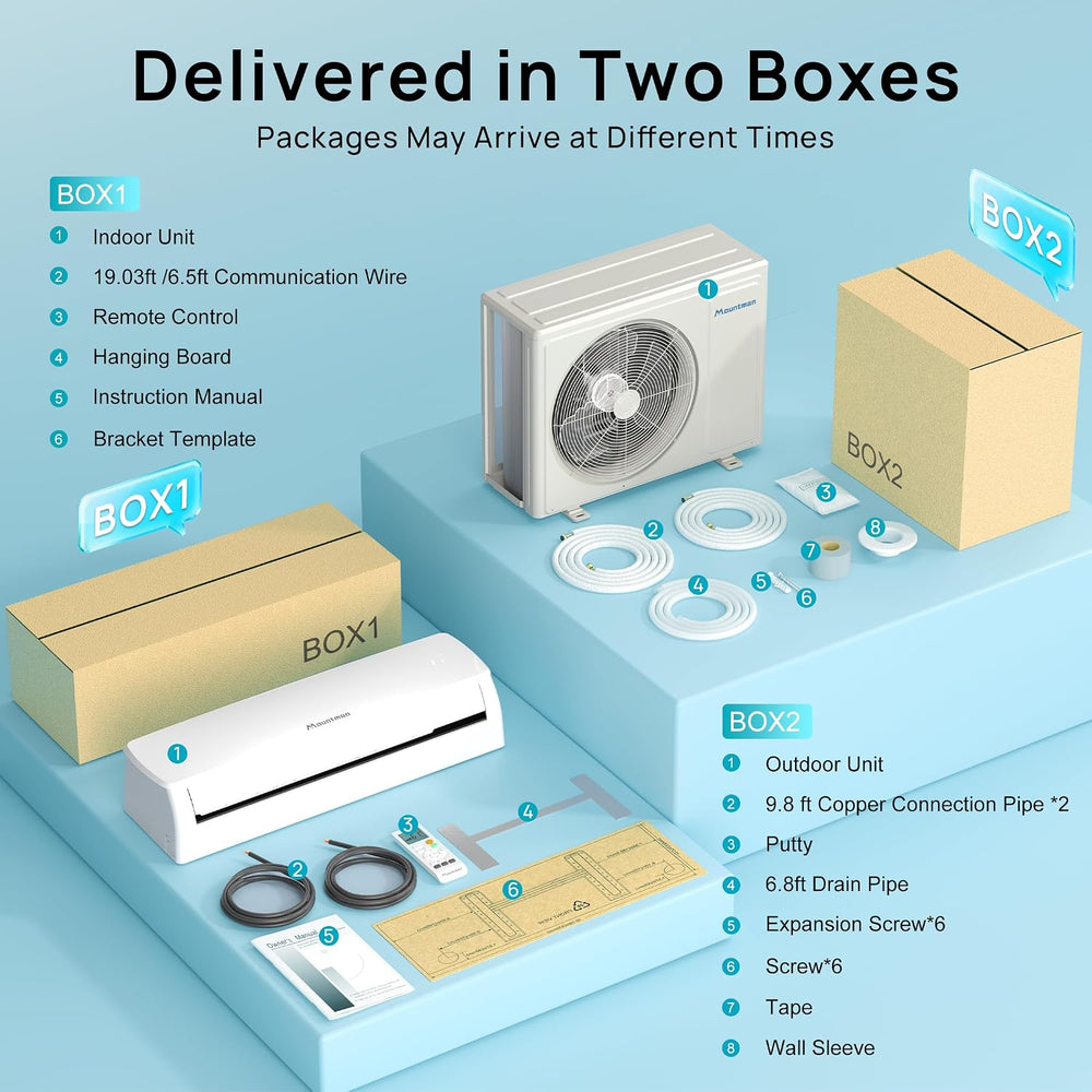 Mountman 9000BTU Mini Split AC/Heating System with WIFI & Alexa,115V 19 S...