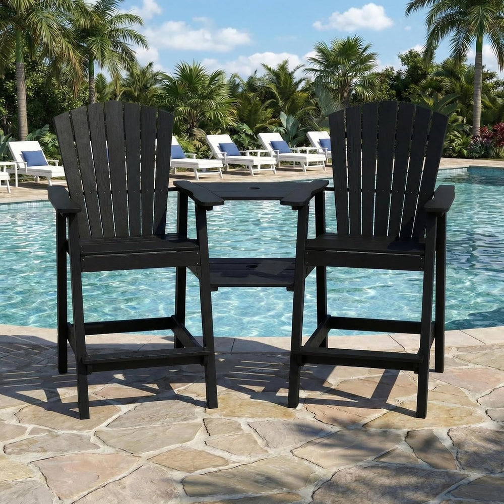 GLANC Tall Adirondack Chairs Set of 2, All Weather HDPE Bar Height Balcony Ad...