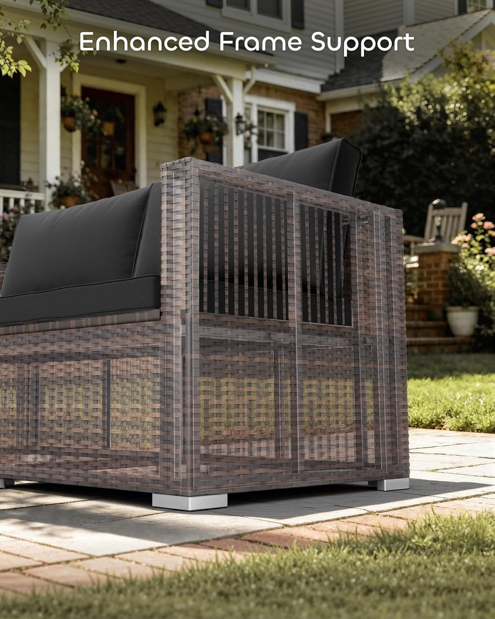 Skyfish Patio Furniture Set - Wide Armrests - All-Weather 5 Piece Outdoor Wic...