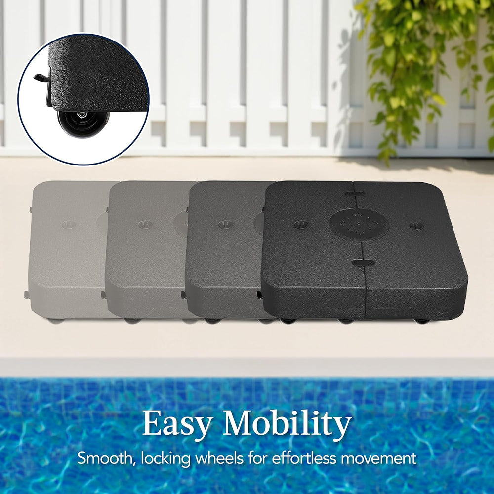 Best Choice Products 330lb Mobile Cantilever Offset Patio Umbrella Base, Univ...
