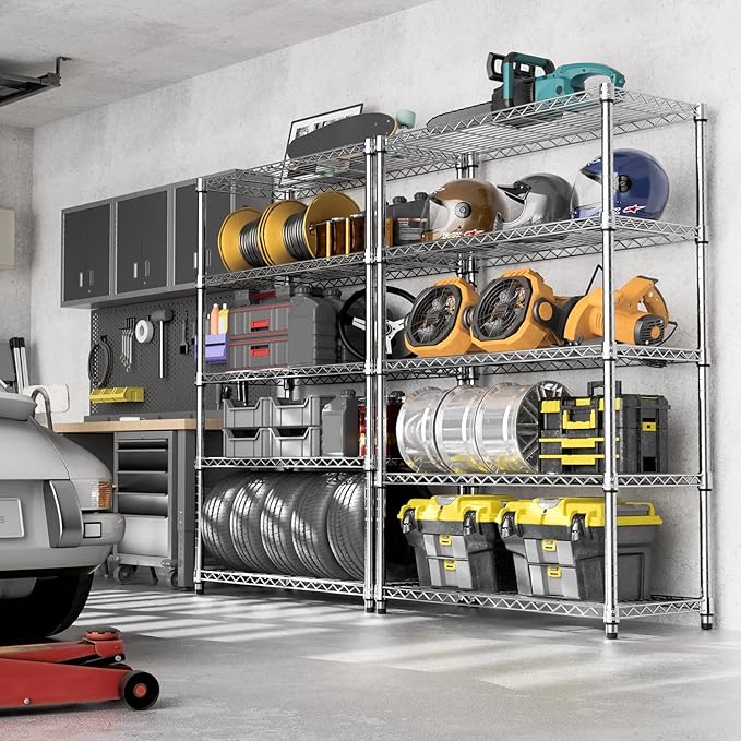 1750 LBS Storage Shelves 5-Tier Utility Shelving Unit Steel Organizer Wire Ra...