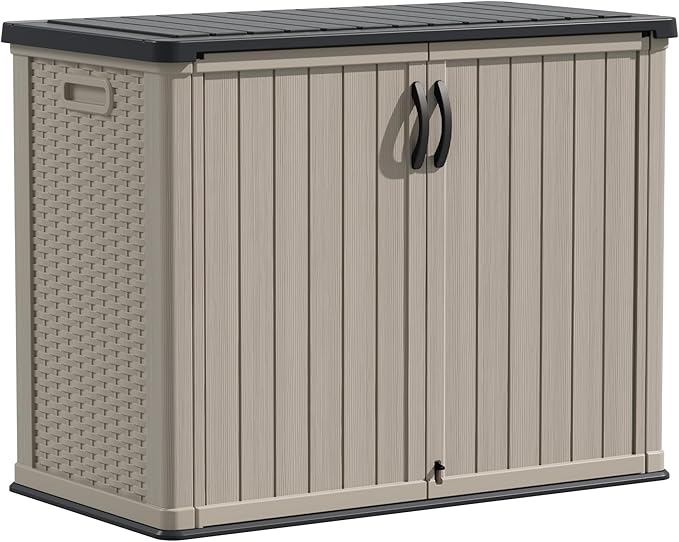 Devoko Outdoor Storage Cabinet 26 Cu Ft with Lockable Doors, Horizontal Stora...