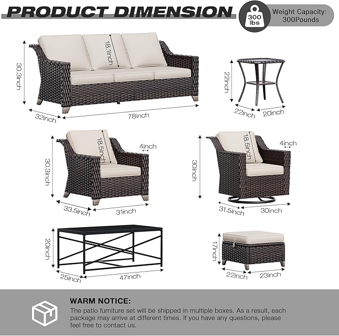 Joyside Wicker Patio Chairs Set of 2, Outdoor Rattan Furniture with Wide Armr...