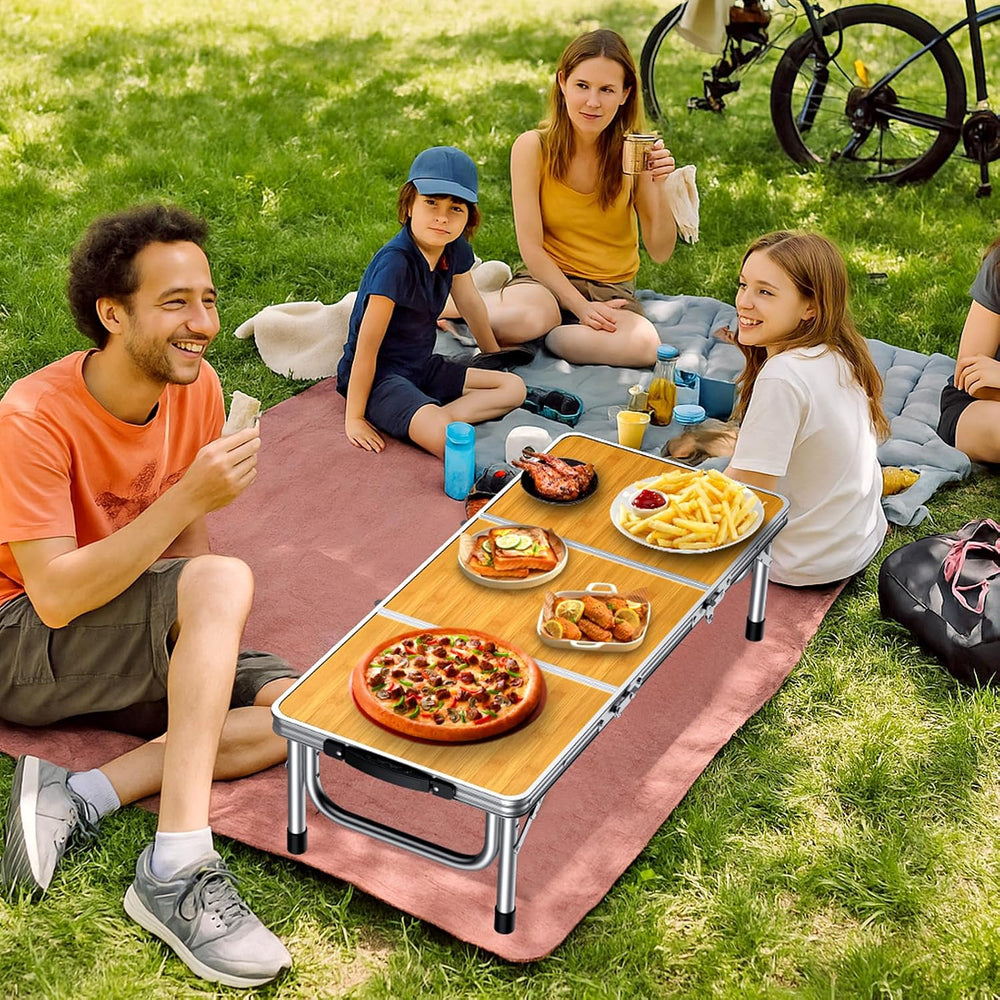 Anbte 34.2" x 15.7" Small Low Folding Picnic Table, 10.3" Heig...