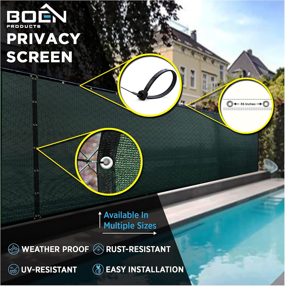 Chain Link Fence Privacy Screen 6'x25' Green, Windscreen Mesh Outdoor