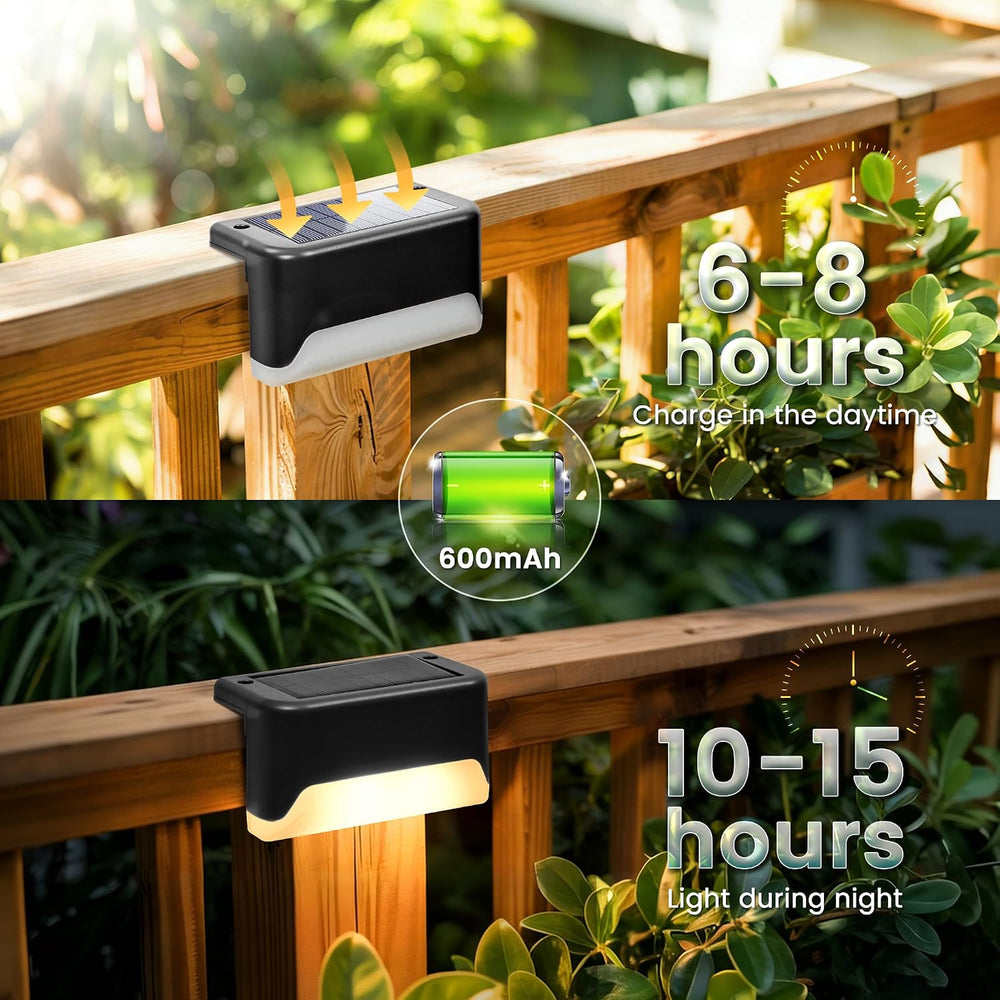 SOLPEX Solar Deck Lights Outdoor,Fence Lights Waterproof,16 Pack Warm White