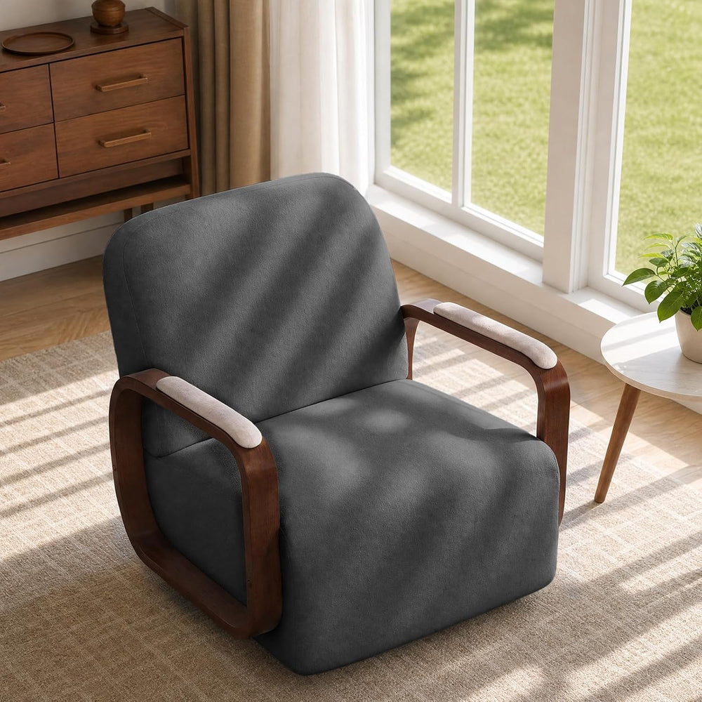 Couchus Swivel Accent Chair with Sturdy Base (Gray, Set of 1)