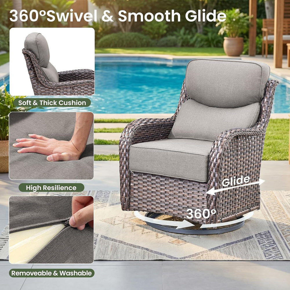 Luxury Patio Furniture Set with 6-inch Thick Cushion, Outdoor Furniture with ...