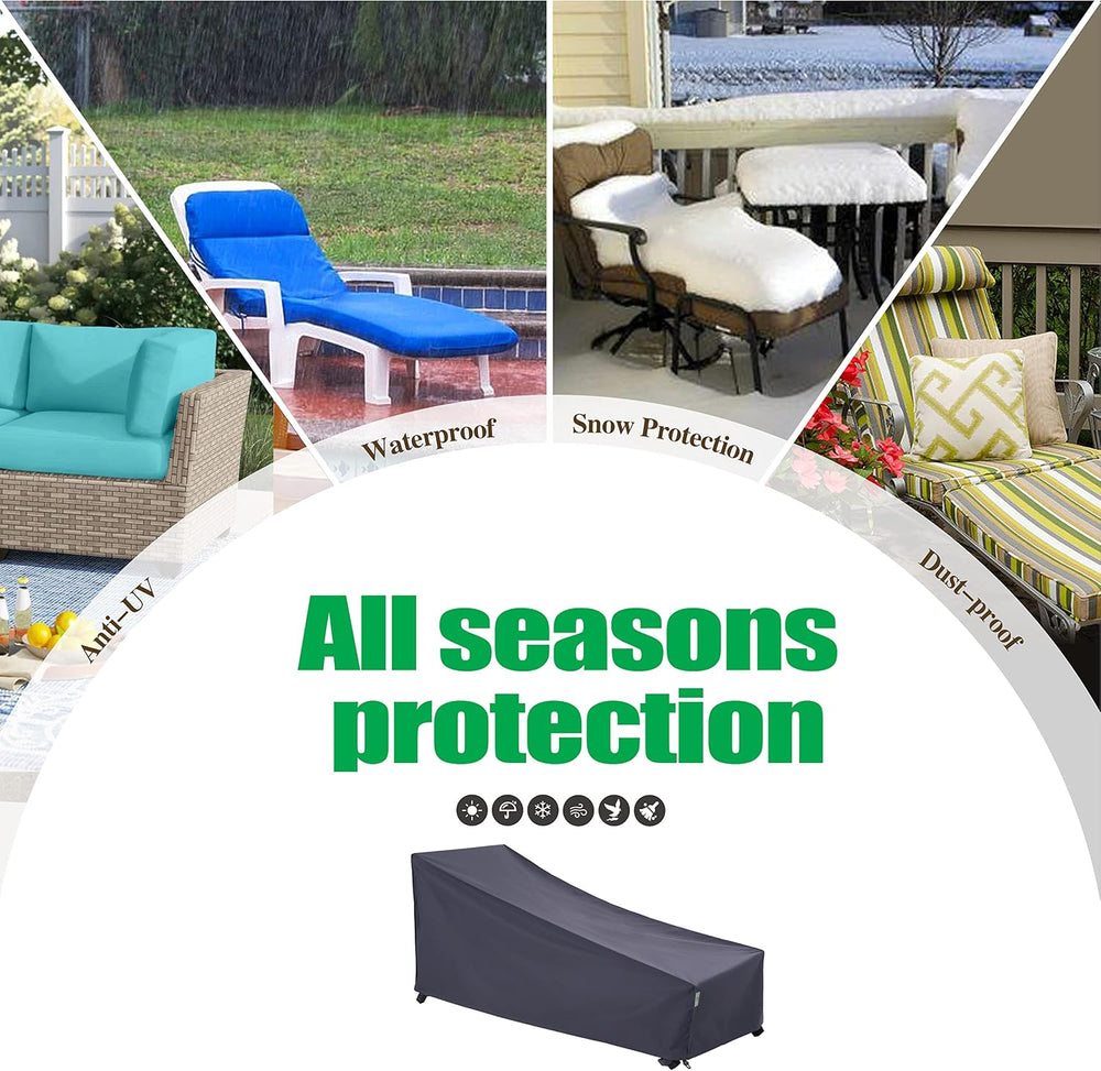 F&J Outdoors Patio Chaise Lounge Covers, 2-Pack, 84"L x 32"W x ...