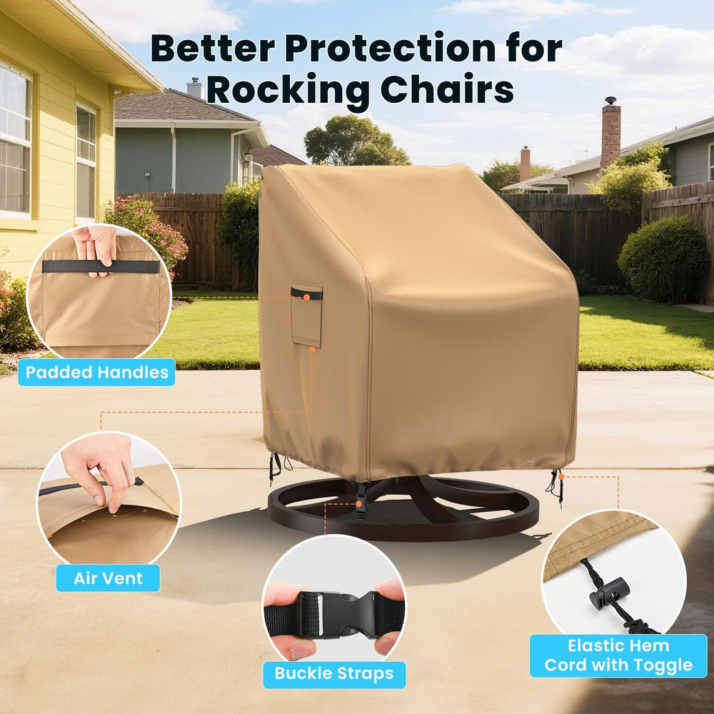 Swivel Patio Chair Covers, 2 Pack Waterproof Outdoor Rocking Chair Covers, La...