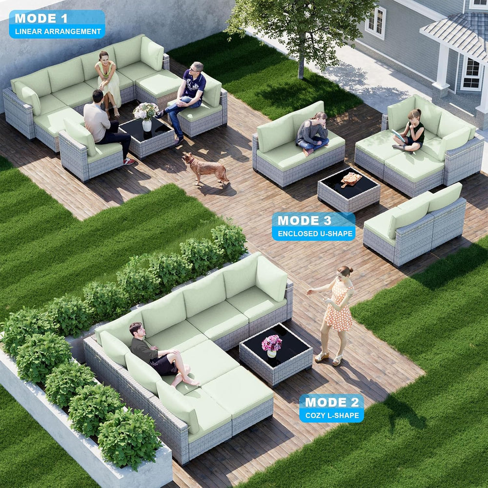 Outdoor PE Wicker Rattan Modular Patio Sectional Sofa Set