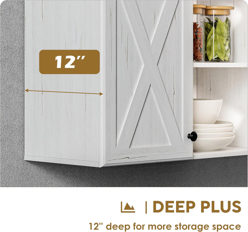 Wall Cabinet, Bathroom Wall Cabinet,Farmhouse Wall Mounted Cabinets for Kitch...