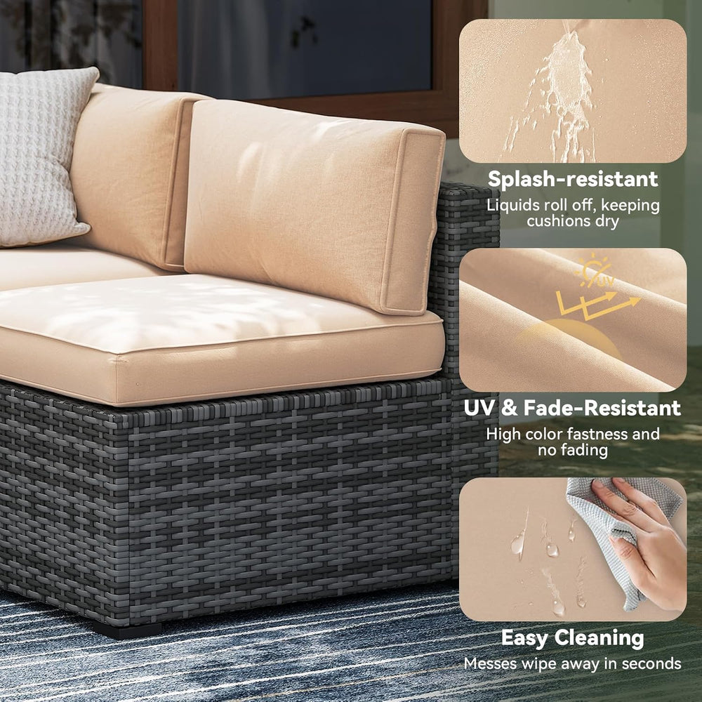 Aoxun 14-Piece Replacement Cushions for Outdoor Furniture, Outdoor Cushions f...