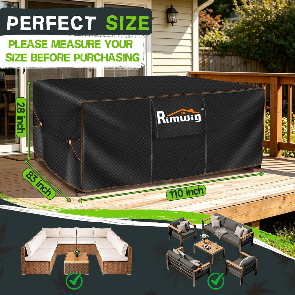 Patio Furniture Set Cover Outdoor Waterproof,110"L x 83"W x 28"H