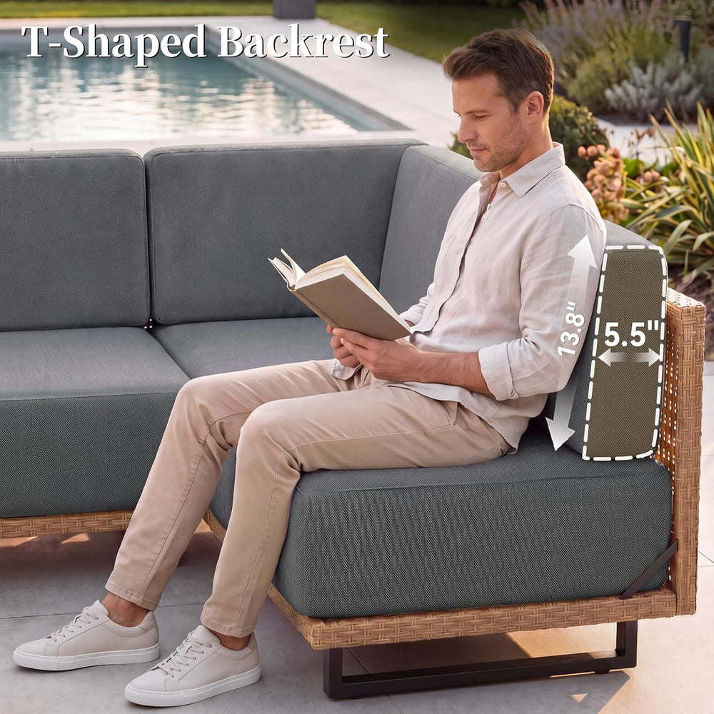 LazySunsets Patio Furniture Set with 10'' Ultra-Thick Cushions