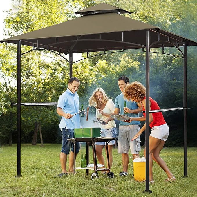 Eurmax USA High Performance Grill Gazebo Canopy Replacement Cover 5x8 BBQ She...