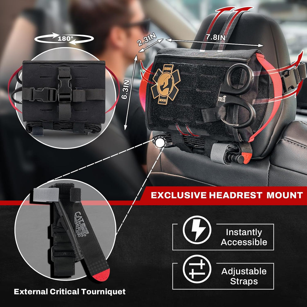 RHINO RESCUE Car Tactical IFAK Trauma Kit with C-A-T Tourniquet