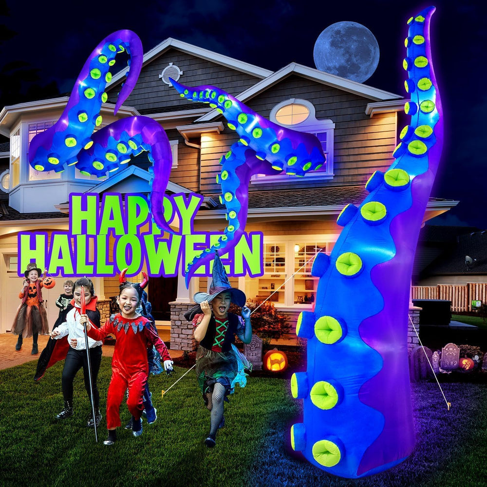 1PCS 14.3FT Giant Halloween Inflatables Octopus Tentacles, Huge Halloween Dec...