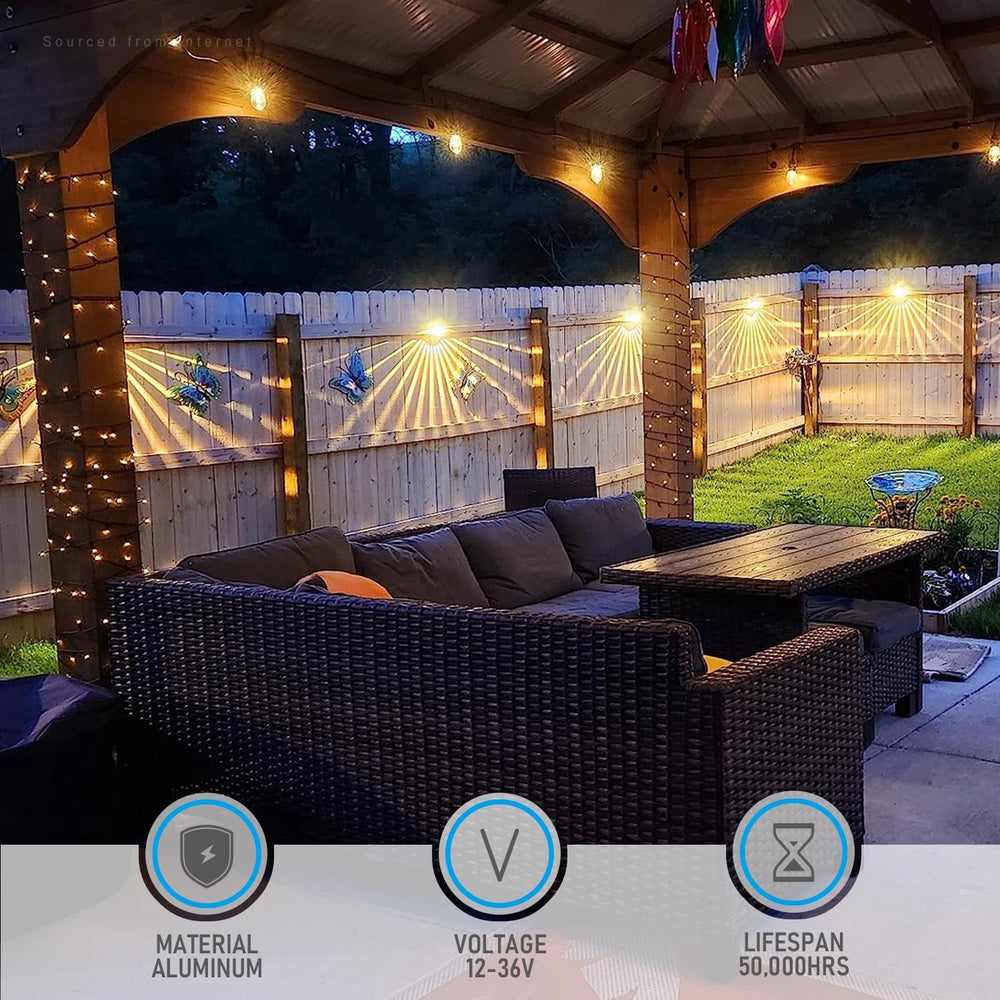 LEONLITE 6-Pack 3000K Unique Rays LED Deck Lights Outdoor Bronze | 12V Low Vo...