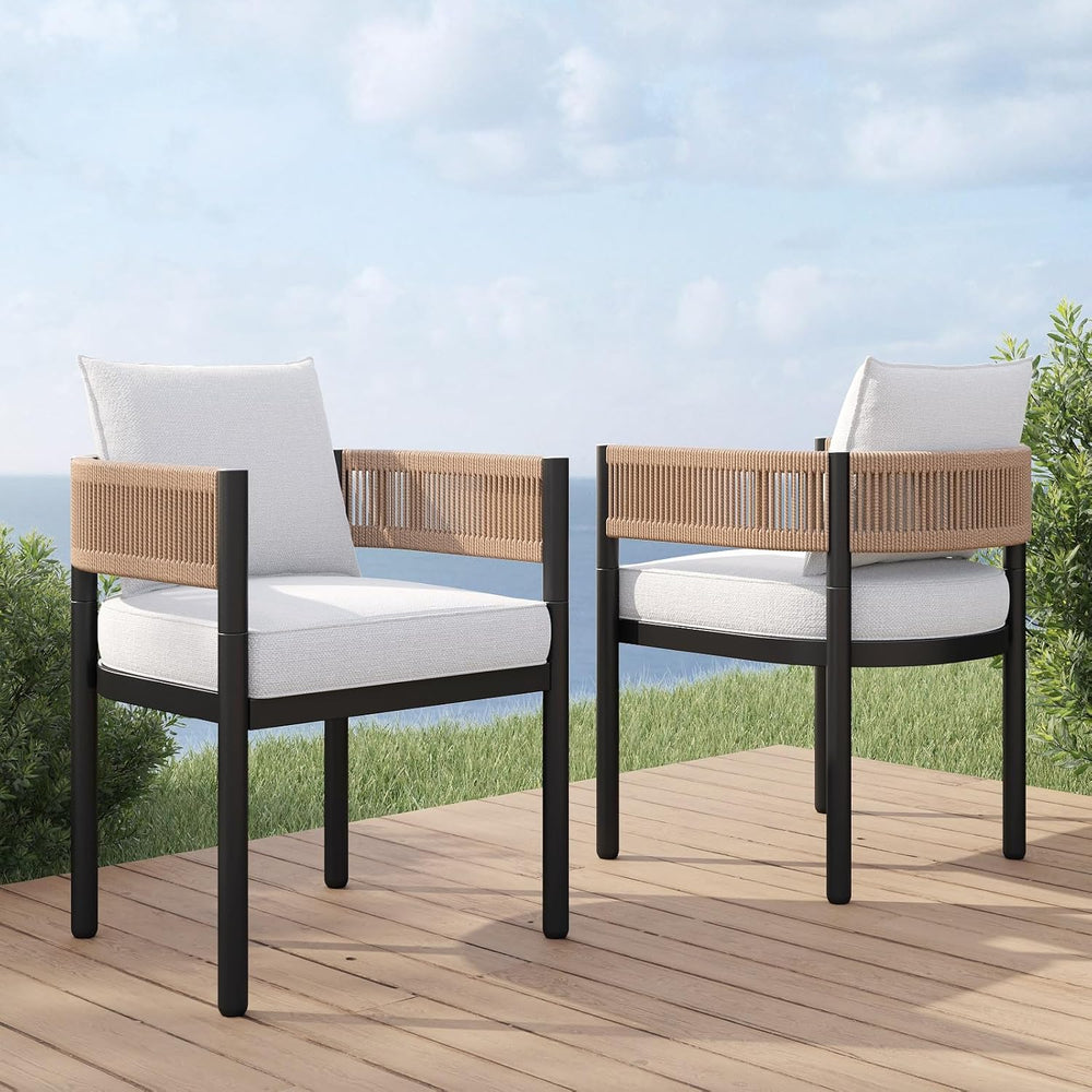 Grand patio Outdoor Dining Chair Set of 2, 2 Pieces Patio Dining Chairs, Meta...