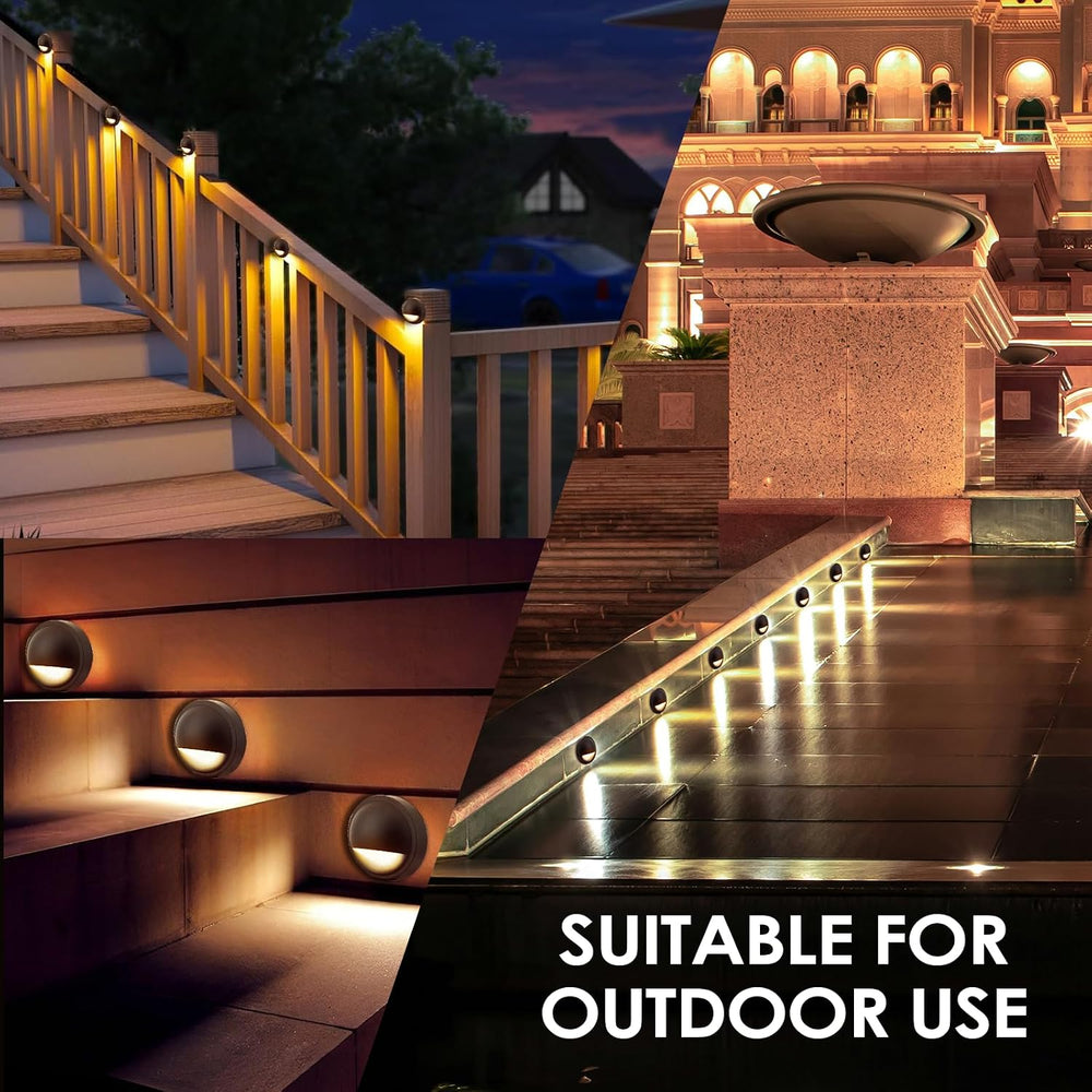 LED Low Voltage Deck Lights Outdoor Waterproof,6-Pack 3CCT Deck Lighting Fixt...