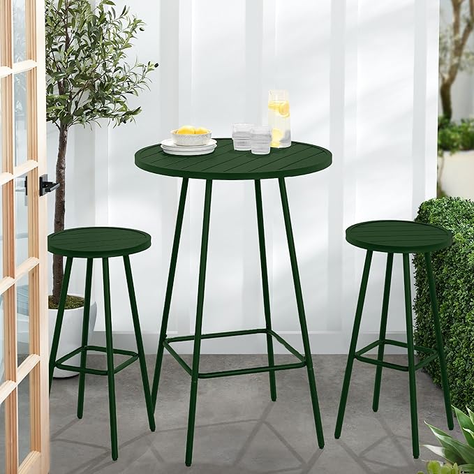 Best Choice Products 3-Piece Patio Dining Set, Bar Height, Outdoor Bistro Set...
