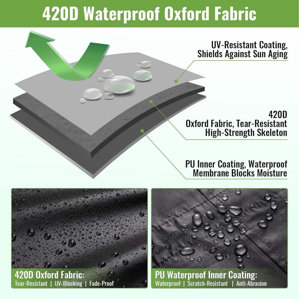 Outdoor Cushion Storage Bag Water-Resistant 420D Oxford with Taped Zipper