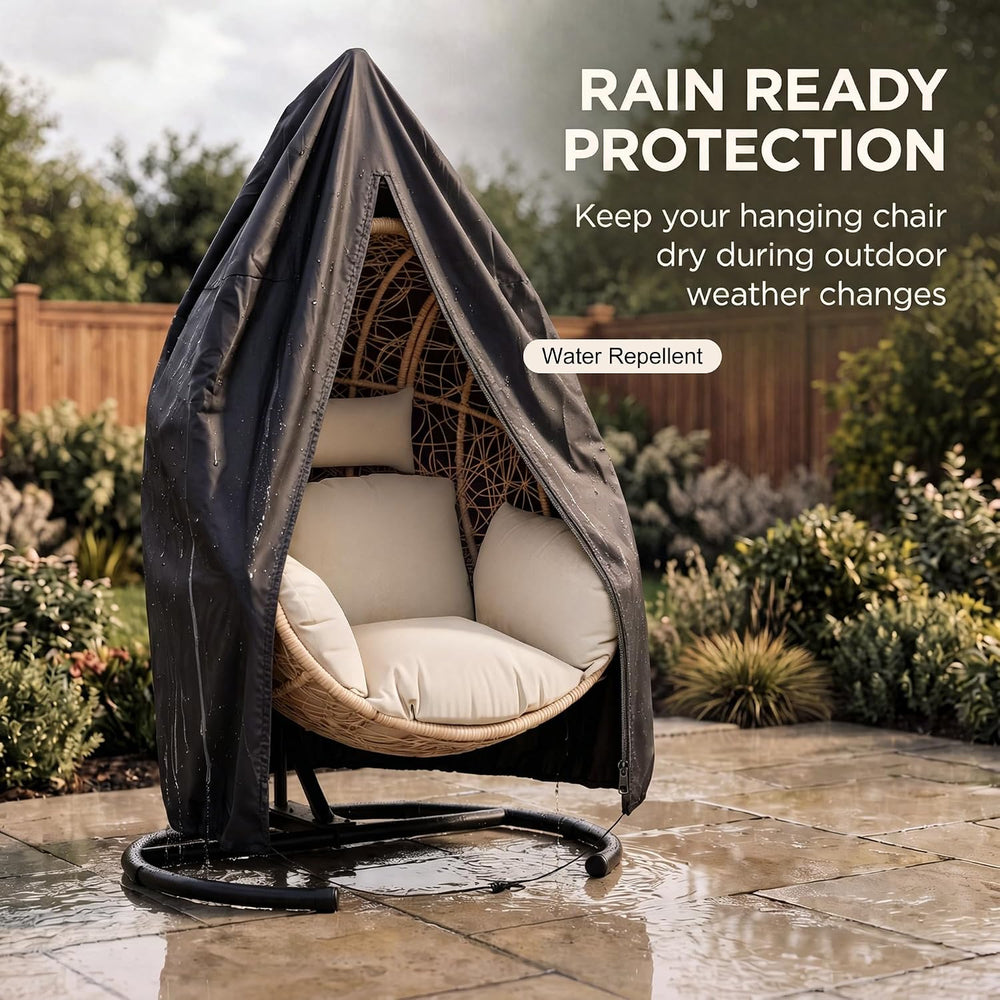 Oversized Hanging Egg Chair Outdoor Indoor, Wicker Swing Egg Chair with Stand...