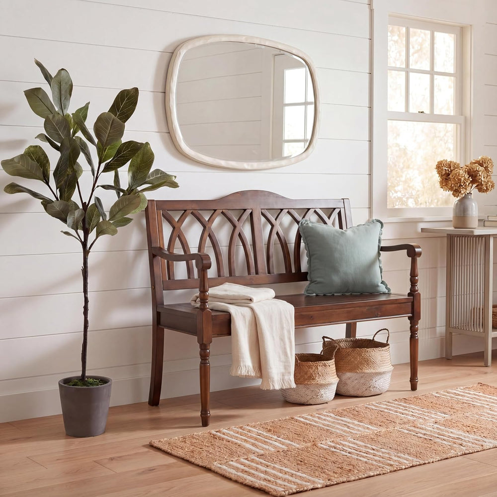 SAFAVIEH Benjamin Wood Bench, 40" Teak AMH6500D